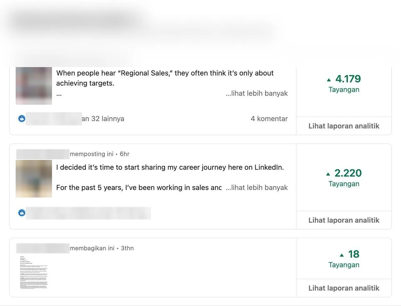 LinkedIn Analytics Proof 1