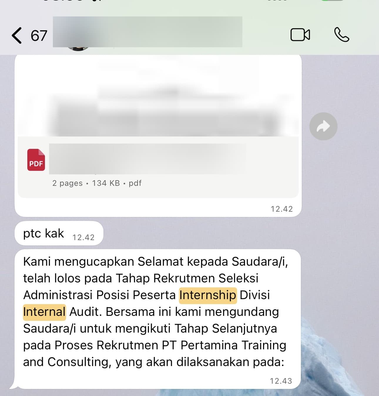 Screenshot testimoni klien F.F.I.