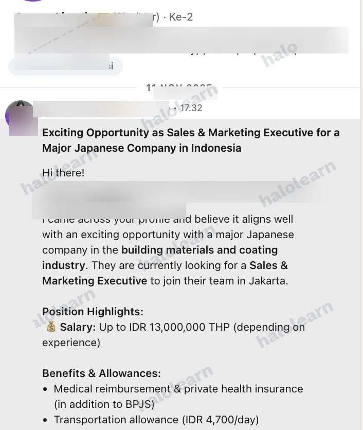 Sales & Marketing Exec (perusahaan Jepang)